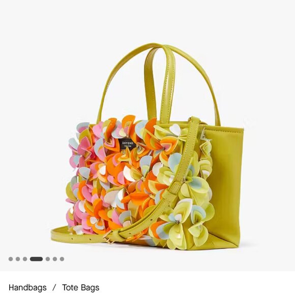 New KATE SPADE Sam Icon Bouquet Floral Embellished Small Tote Crossbody - NWT - Picture 4 of 8